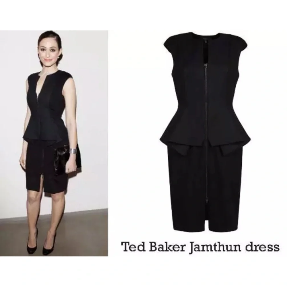 NWT Ted Baker Women’s Jamthun Peplum Zip Front Dress Designer Mini Sleeveless - Picture 4 of 13